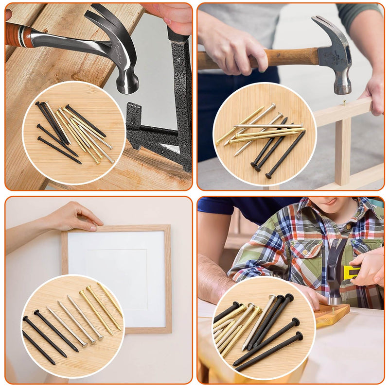 [Australia - AusPower] - 3/4 Inch Black Hardware nails, round head nail, Small nail, Nail hanging poster, Pictures nail, Wood nail, 400 PCS 3/4 inch 