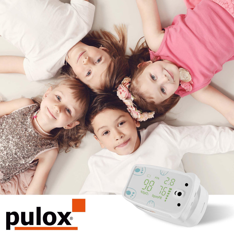 Pulox PO-235 Children's Pulse Oximeter for SpO2, Pulse Rate & PI with Alarm | For measuring oxygen saturation, pulse and perfusion index, child-friendly design for little fingers