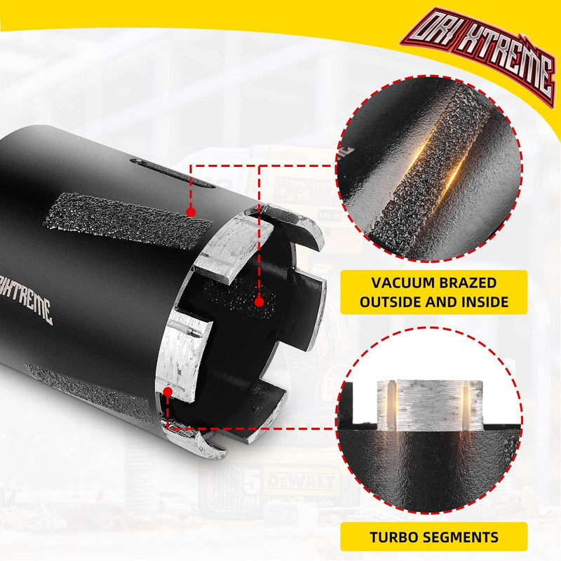 Diamond Core Drill Bits 2Inch Granite Hole Saw for Dry Drilling Concrete Marble Stone with 5/8-11 Thread 50mm 50mm(2'')