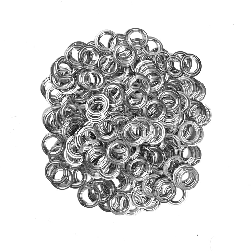 [Australia - AusPower] - KING PIECES 1000pcs Grommets 3/8 Inch (10mm) Washers and Grommets Kit for Grommet Tool, Banner & Posters Metal Grommets Eyelets for Fabric Clothes Leather Belt Punching Silver 1000pcs 3/8 Inch 