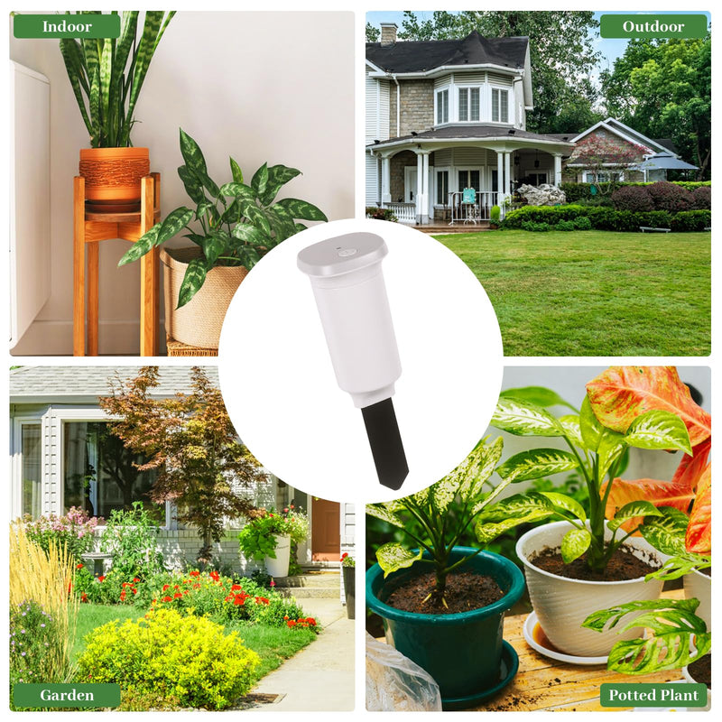 [Australia - AusPower] - Digital Soil Moisture Meter WiFi for Plants 2-in 1 Soil Moisture/Temperature Meter with App Remote Monitor for Outdoor/Indoor Plants Wireless Smart Soil Moisture Sensor Plant Water Meter Accessories White-Wifi Soil Moisture Meter 