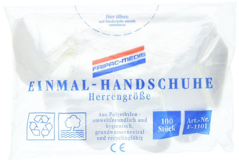 Fripac-Medis F-1100 Disposable Gloves (Pack of 100) Embossed Gloves 100 pieces (pack of 1)