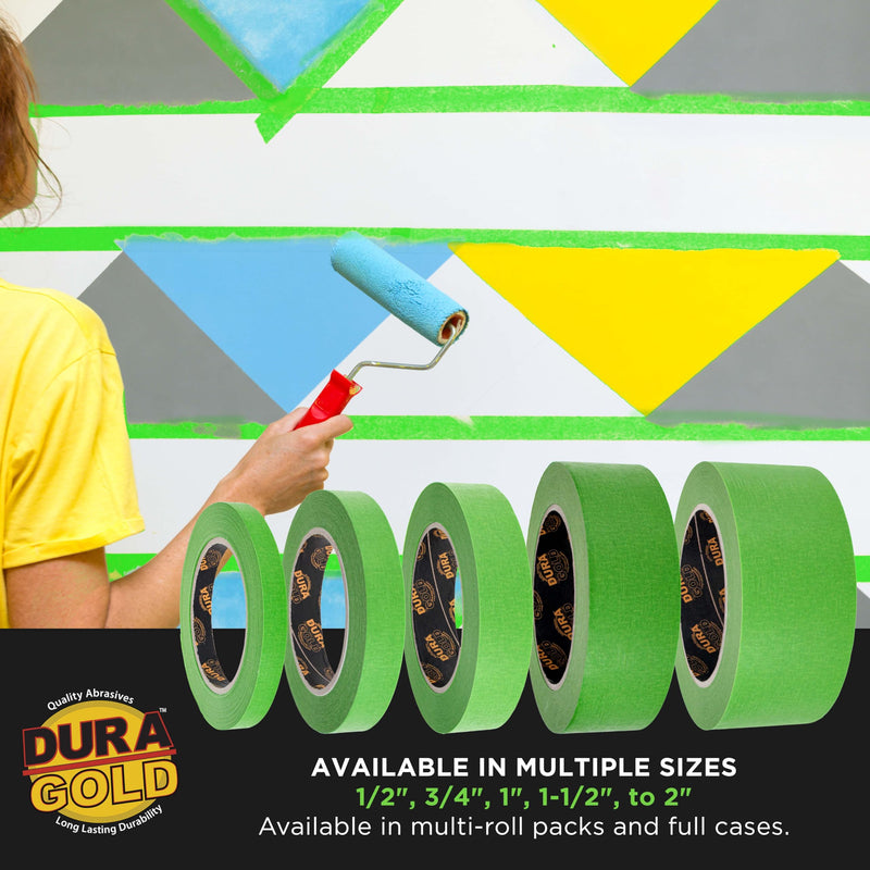 Dura-Gold Green Automotive Masking Tape 1-1/2 Inch (1.41 Inch x 55 Yards), 2 Rolls - Premium High-Performance, Heat Resistant - Auto Refinish Painting, Car Detailing, Autobody Industrial Painters Tape 1-1/2"
