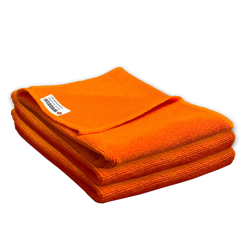 [Australia - AusPower] - WHOOSH! Microfiber Cleaning Cloth, 3 Pack, Glasses and Screen Cleaning Cloth, Suitable for TV, Car Screen, Computer, Laptop, iPad, MacBook, Smart Phone, Monitor, Watches (14”x14”), Orange 