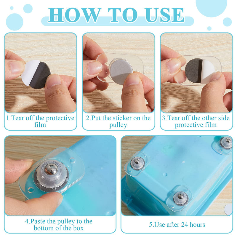[Australia - AusPower] - Honoson Self Adhesive Caster Wheels Appliance Rollers Appliance Sliders for Kitchen Appliances 360° Swivel Universal Wheel Mini Small Kitchen(16 Pcs, Clear with 1 Steel Ball Style) 16 