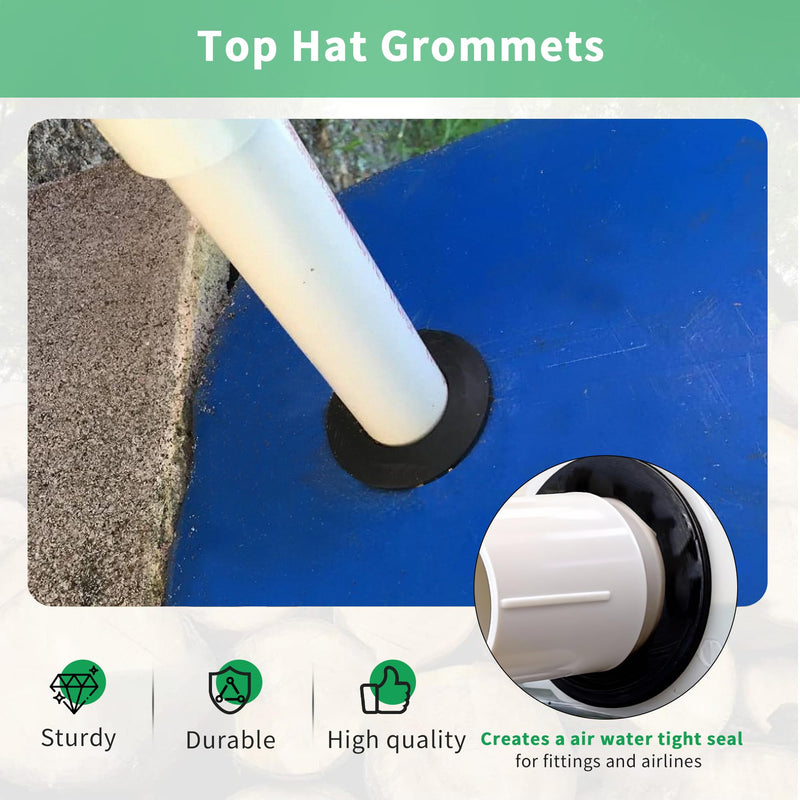 [Australia - AusPower] - EASYEAH 65 Pack Top Hat Rubber Grommets for Wiring Assortment Kit Waterproof Wire Grommets Automotive, Firewall Silicone Plug for Holes, Vinyl Tubing in Hydroponic and Irrigation Systems, 5 Sizes Black #5 sizes, 65 pcs 