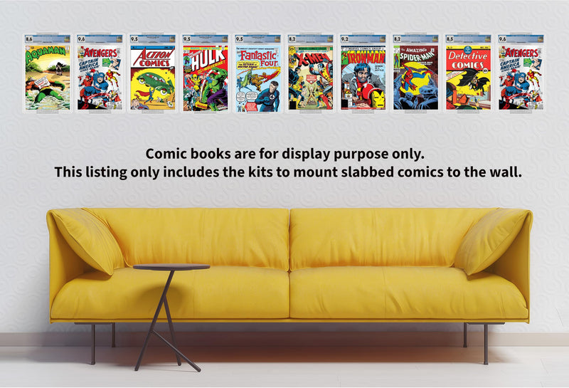 Hello LLamas SlabGrabs-Standard Fit 20-Piece Comic Wall Mount (Holds 10 Slabs), Active-Grip Security Lock, Heavy Duty Clear Display for PSA & Pre-2024 CGC – Not for Thick Slabs Std 10pk Fits Psa & Pre-2024 Cgc