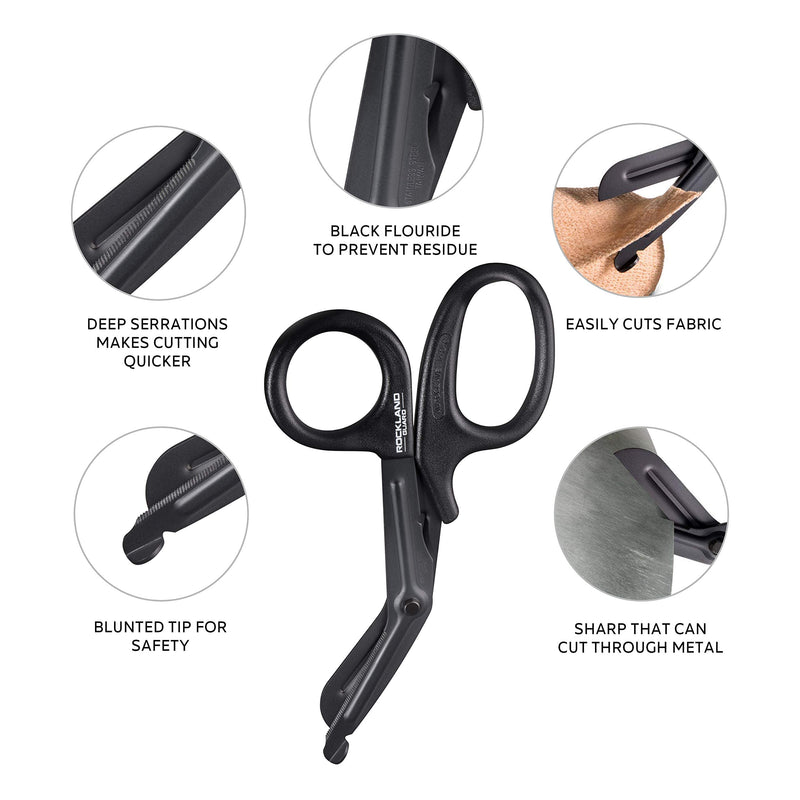 [Australia - AusPower] - Rockland Guard Medical Scissors - Trauma Shears for Nurses, Healthcare & Emergency Workers - Autoclavable EMT Shears with Stainless Steel Blades for Bandage & Clothing - [1-Pack] 1 