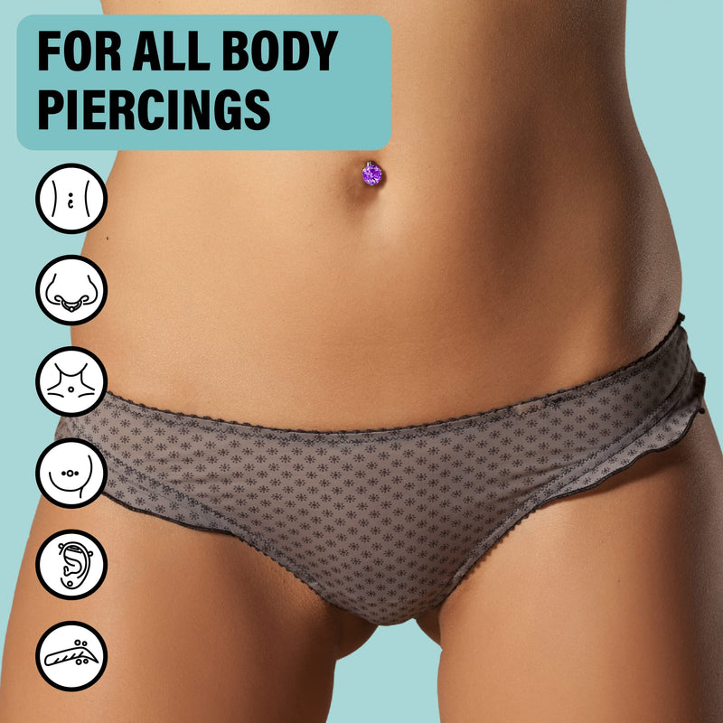Base Labs Anti-Celoid Swab Piercing Care | Swab for Wound Disinfection of Piercings | Gentle Sterile Saline Solution for Wound Care of Ear, Nose, Navel and Body Piercings | 40 Swabs 40 Zählung