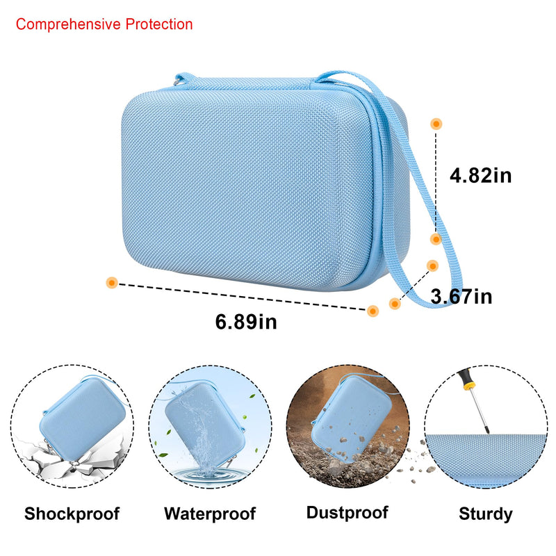Elonbo Carry Case for iHealth Track Smart Upper Arm Blood Pressure Monitor, Wireless Bluetooth Blood Pressure Monitor, Travel Protective Bag, Storage Holder, Mesh Bag Fits Range Cuff, Blue