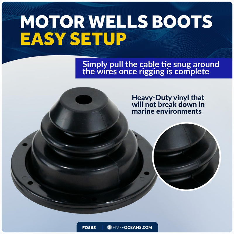 Five Oceans Motor Well Boot, Cable Boot, Covers Holes Up to 5-1/2" Diameter - FO563