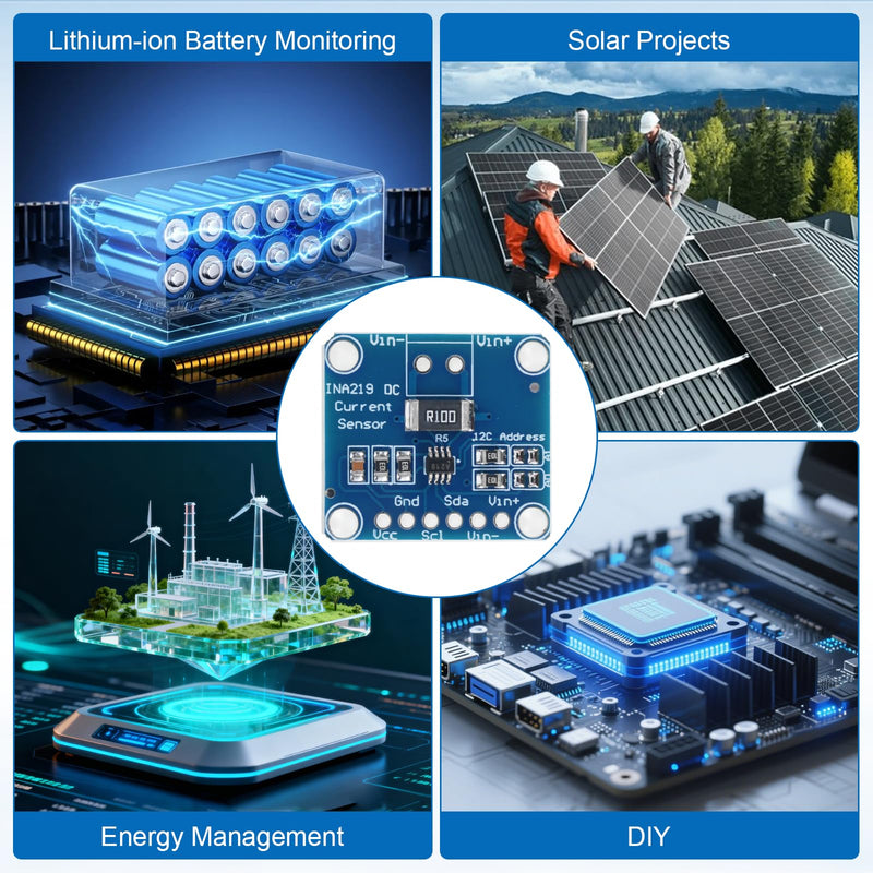 6pcs CJMCU-219 INA219 I2C Module, Bidirectional DC Current/Power Monitoring Sensor Module for Arduino and Raspberry Pi