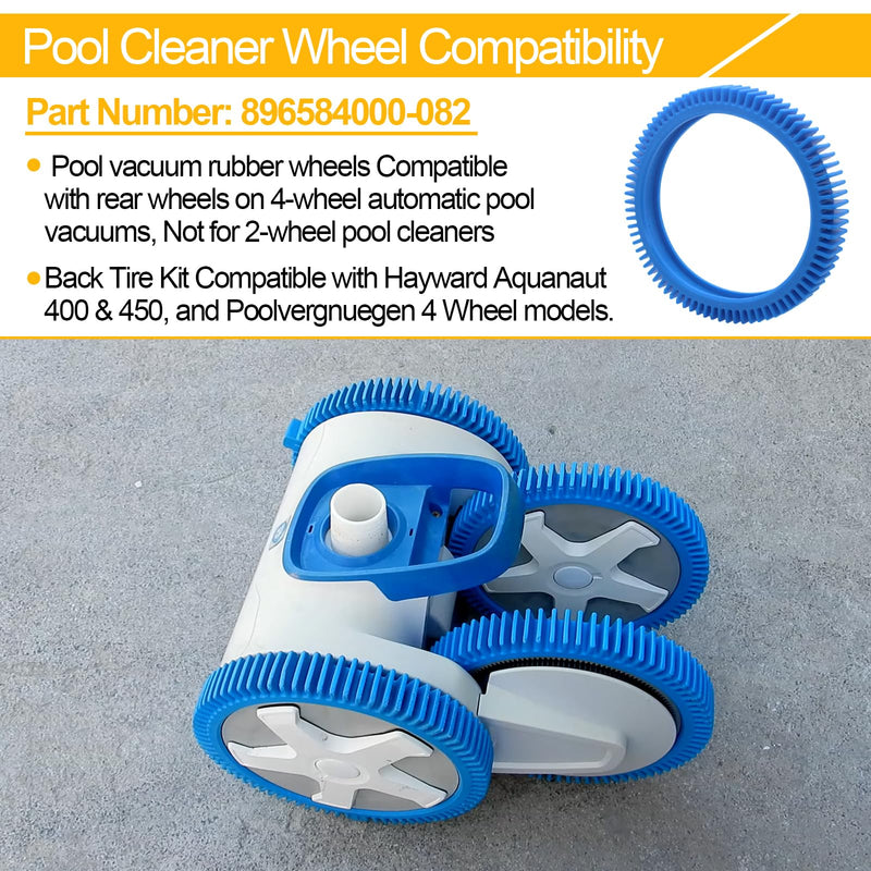 [Australia - AusPower] - Pool Cleaner Tire Combo Kit for Hayward Pool Vacuums fit for Poolvergnuegen with Super Hump Front 896584000-143 and Rear Tires 896584000-082 Robot Vacuums(2pcs front tires + 2pcs back tires) 2pcs front tires + 2pcs back tires 