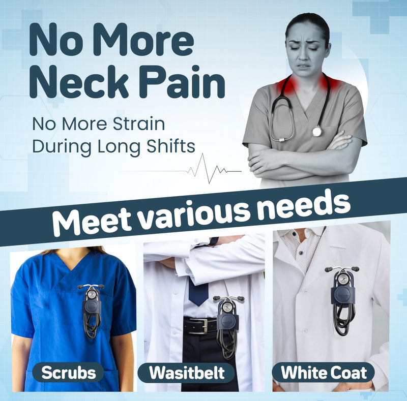 Magnetic Stethoscope Holster for 3M Littmann Stethoscope, MDF, & More. Stethoscope Holder Hip Clip Great for RN, MD, EMT, & Medical Student. (Navy Blue) Magnetic Navy Blue