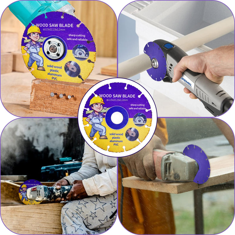 [Australia - AusPower] - Kizaten Cutting Disc for Wood, 115 mm Carbide Multi Wheel Cutting Discs, Circular Saw Blade Flex Disc Cutting Disc for Angle Grinder for Wooden Plates, Paint-Free Plates, Rubber, Plastic, Steel Nails 115mm 