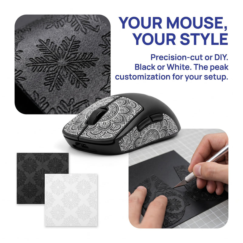 SYNTHORA DIY Adhesive Universal Gaming Mouse Grip Tape, Anti Slip Sweat Resistant Pre-Cut Mouse Grip Pads, Diamond Texture, Mouse Control Upgrade for PC Gaming Mice (2 Pcs)