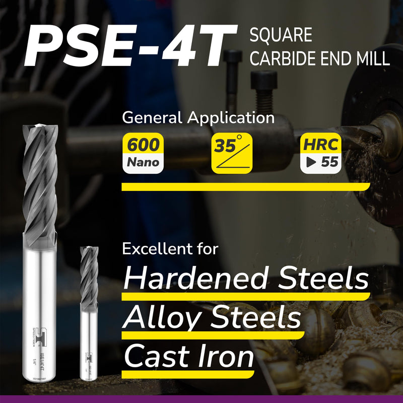 [Australia - AusPower] - SPEED TIGER Micrograin Carbide Square End Mill - 4 Flute - 8mm 60L (1 Piece, 8mm) - for Drilling Alloy Steels, Hardened Steel, Metal & More – Mill Bits Sets for DIYers & Professionals 