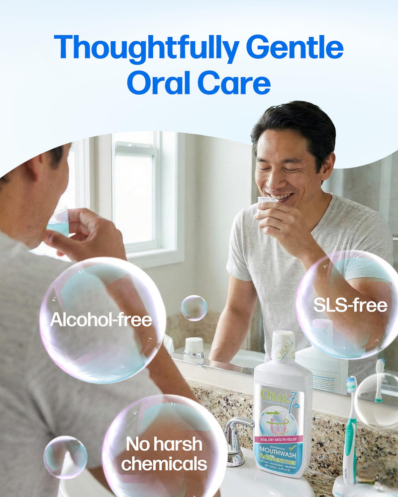 Oral7 Dry Mouth Mouthwash - Alcohol-Free Oral Rinse with Xylitol 17 Ounce 16.9 ounces