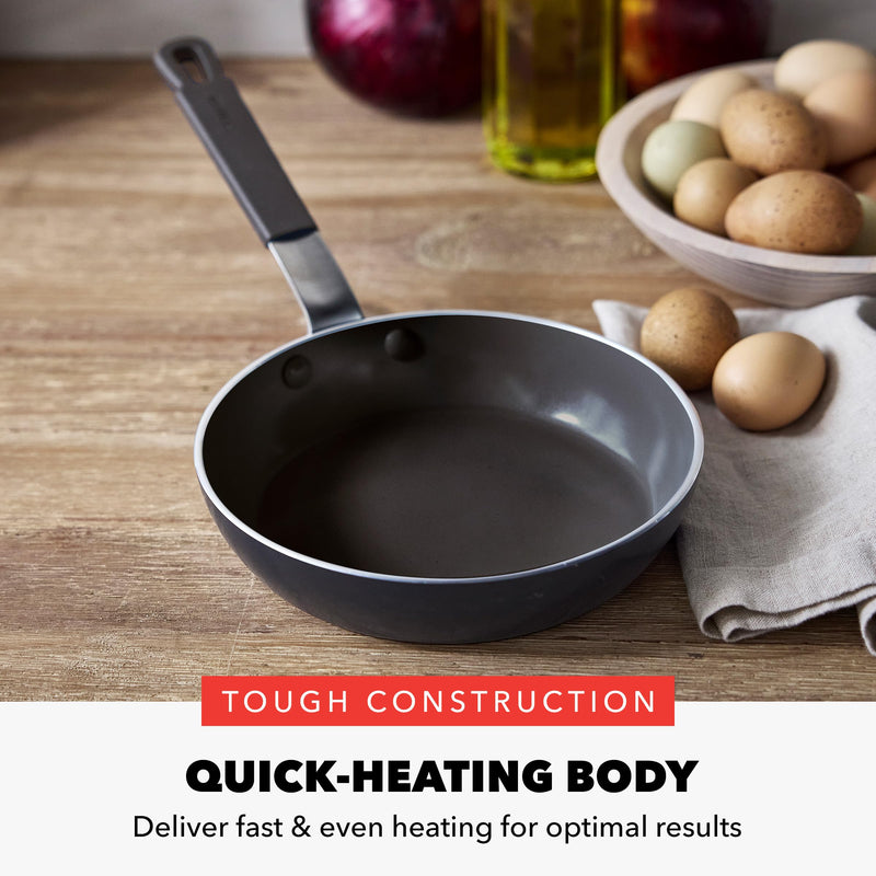 GreenPan x Bobby Flay 8" Nonstick Frying Pan Skillet, PFAS-Free Diamond Ceramic, Induction Suitable, Stay-Cool Silicone Handle, Easy Clean Dishwasher & Oven Safe, Egg & Omelet Pan, Black 8" Frying Pan Skillet