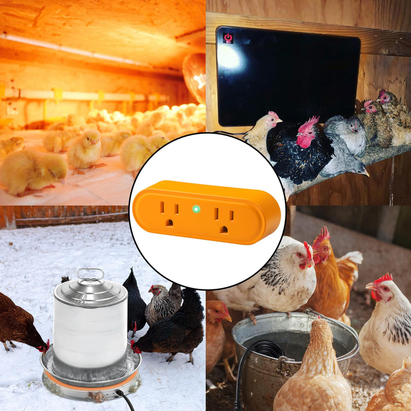 Thermostatically Controlled Outlet: Automatically Turn on Below 32℉, Turn Off Above 47℉ Unnecessary to Turn Off Power Manually in Cold Winter Cube 3 Pack (Aurantium) Orange