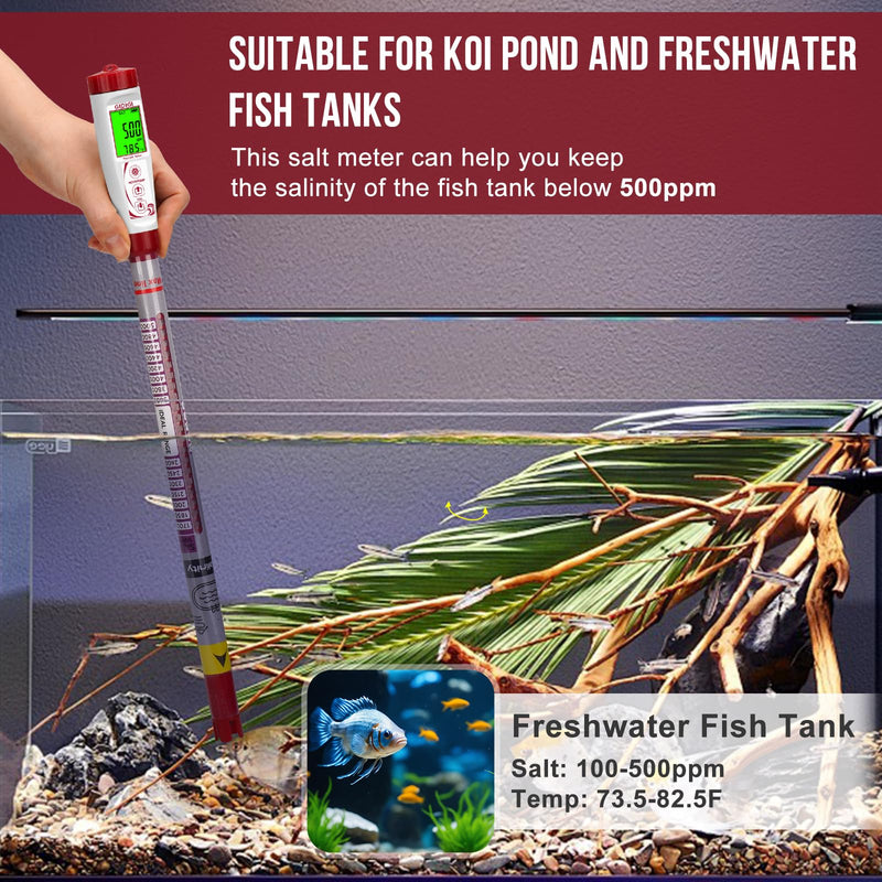 [Australia - AusPower] - 0-5000ppm Salt Tester with Long Probe and Hydrogen Water Tester 