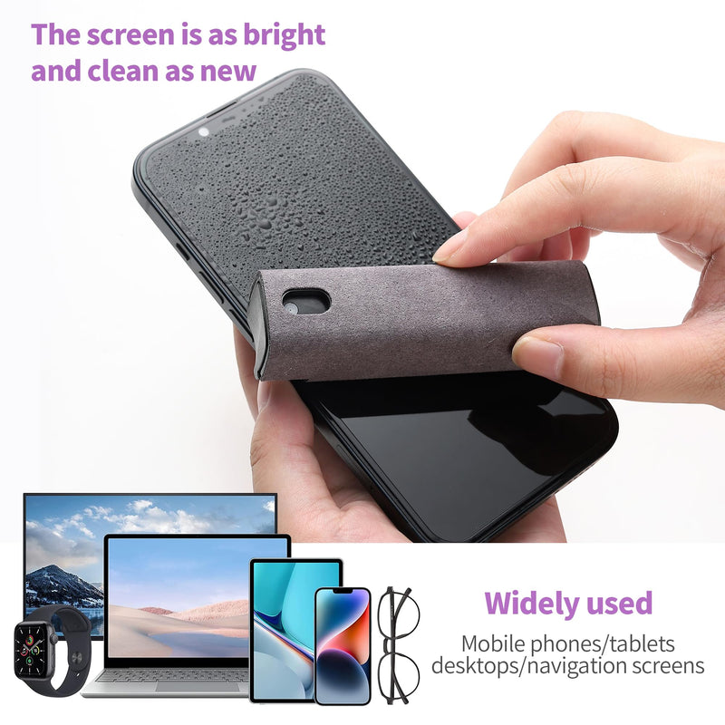 [Australia - AusPower] - Touchscreen Screen Cleaner Kit 2 Pcs, Phone, Tablet and Car Screen Cleaner, Two in One Spray and Microfiber Cloth(Grey&Pink) 2 Pcs(Pink+Grey) 