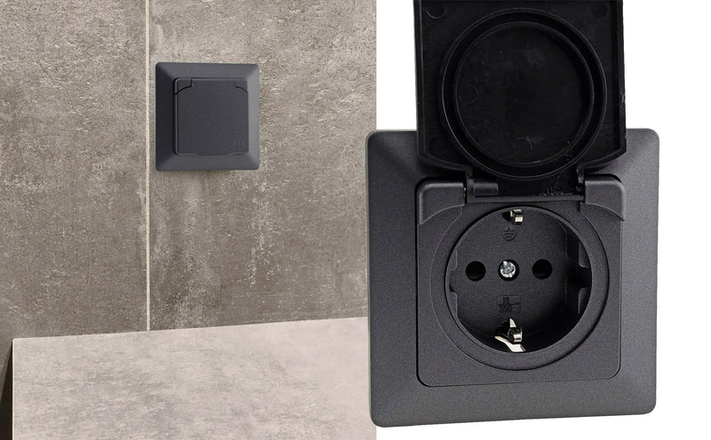 [Australia - AusPower] - Milos Socket Switch Button Sets I Anthracite 