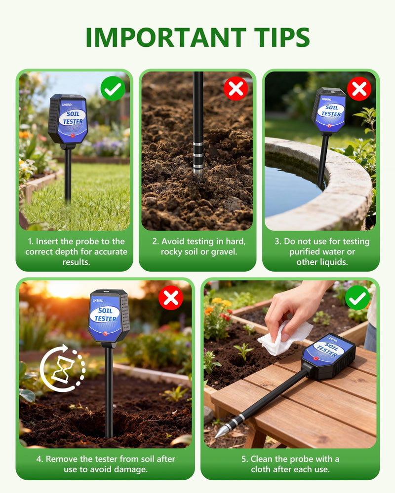 [Australia - AusPower] - 8-in-1 Soil Moisture Tester with APP Monitoring, Soil Moisture pH Meter, Light, Salinity, Fertility, EC, Temperature, Humidity Soil Test Kit for Garden, Farming, Lawns, Indoor & Outdoor Plants. 