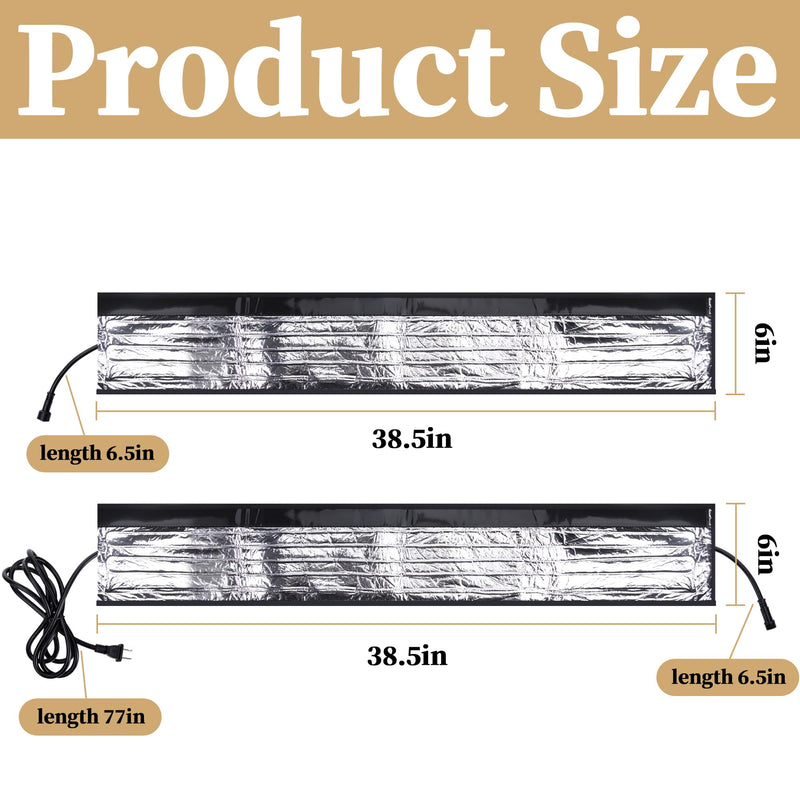 codree 2 Pcs Water Pipe Heat Blanket - 38.5" x 6" Water Pipe Heat Tape - Aluminum Foil Freeze Protection Heating Cable for Metal & Plastic Pipes, 110V, Max Temp 60˚