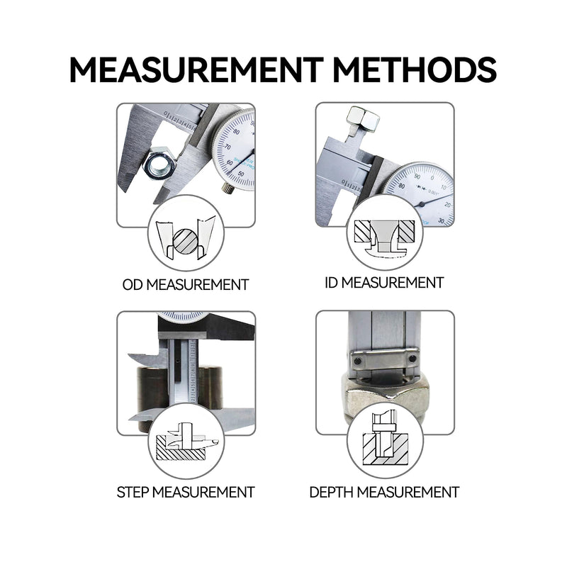 [Australia - AusPower] - HFS(R) 0-6" Stainless Steel 4 Way Imperial Dial Caliper .001" Shock Proof 