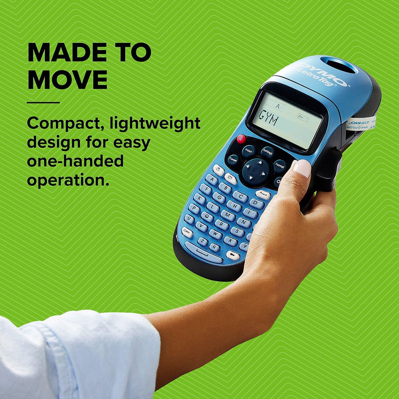 DYMO LetraTag 100H Silver Handheld Label Maker & LT Label Tapes, Thermal Printing, Easy-to-Use, Great for Home & Office Organization