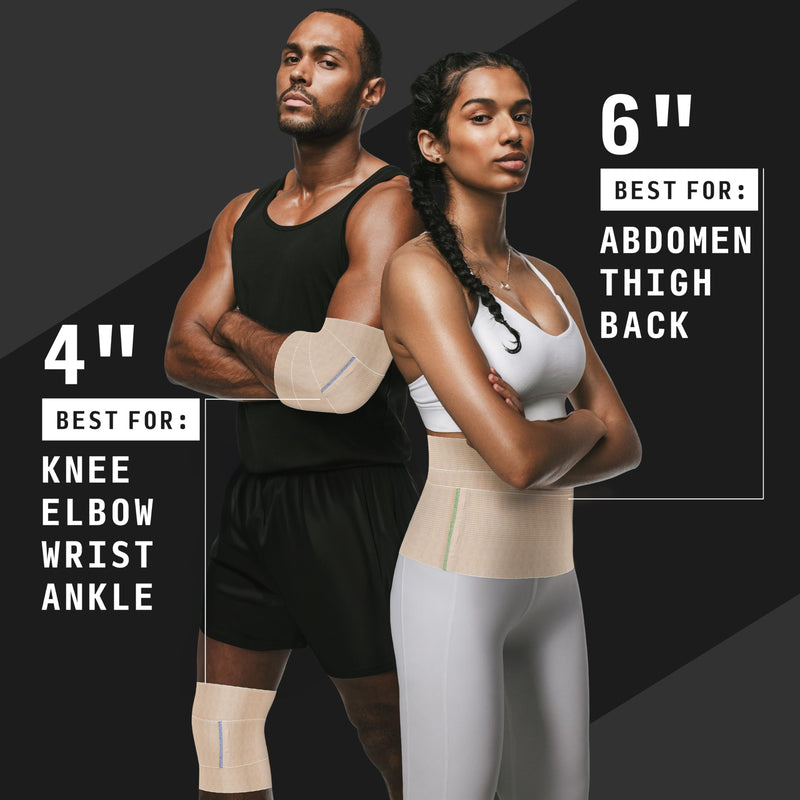 [Australia - AusPower] - High-Performance Elastic Bandage Wrap 6 Inch - Reusable Compression Bandage Wrap for Leg, Ankle, Wrist, Knee - Self Closing Design - FSA HSA Approved - 2 Pack Elastic 6in 