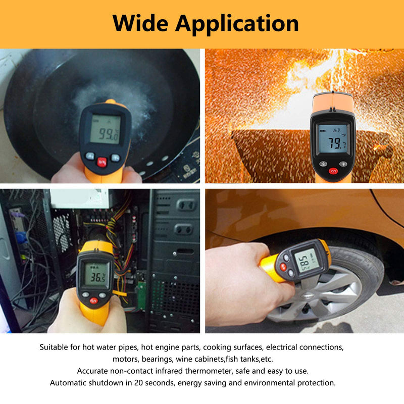 [Australia - AusPower] - Lafey GM320-50-400 deg Industrial Infrared Thermometer Handheld Non-Contact Temperature with LCD Display 