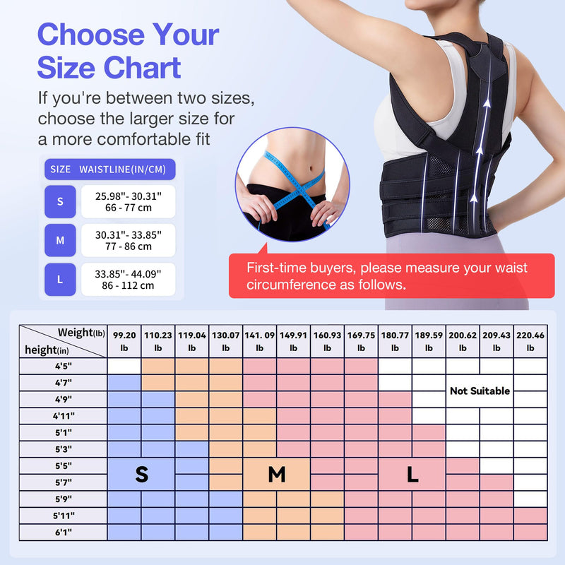 [Australia - AusPower] - Posture Corrector for Women and Men, Upgraded Full Back Brace Support, Adjustable Shoulder Straightener for Improving Back Posture, Relief for Upper and Lower Back, Lumbar, Neck, Shoulder Pain Black Large 