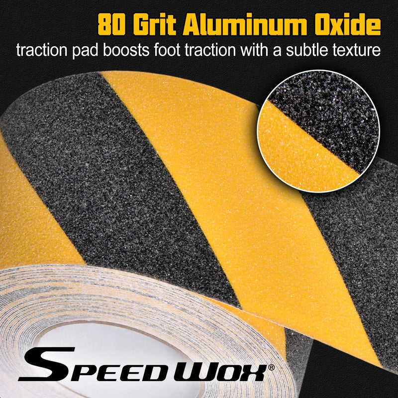 SPEEDWOX Anti Slip Tape for Stairs 4-inch x 60Ft Safety Non Skid Roll 80grit Friction Grip Abrasive Waterproof Grip Tape Skateboard Grip Tape Safety Non Skid Tread Staircases Anti-Slip Traction Tape