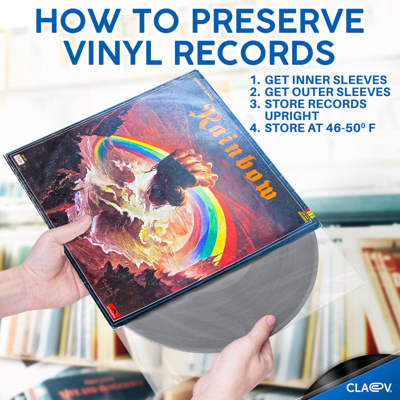 [Australia - AusPower] - 50 Anti Static Inner Record Sleeves for Vinyl LP Records (12 inch, Square, Translucent), Album Record Protective Plastic Covers for Storage 50 Pack 