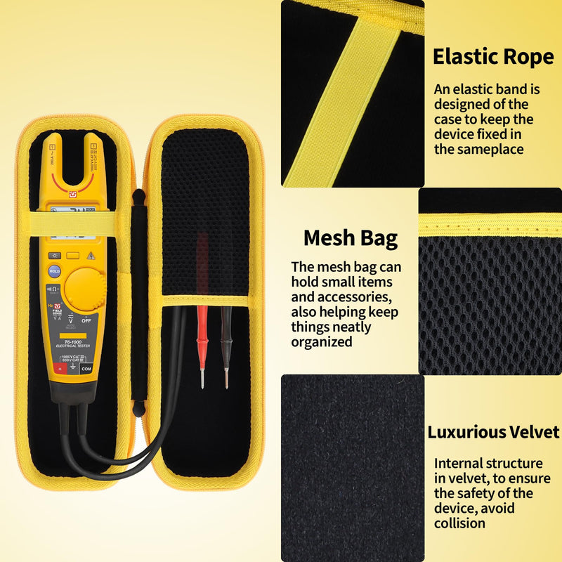 [Australia - AusPower] - Storage Case Compatible with Fluke T5-600 / T5-1000 / T6-600 / T6-1000 Electrical Voltage, Continuity and Current Tester 