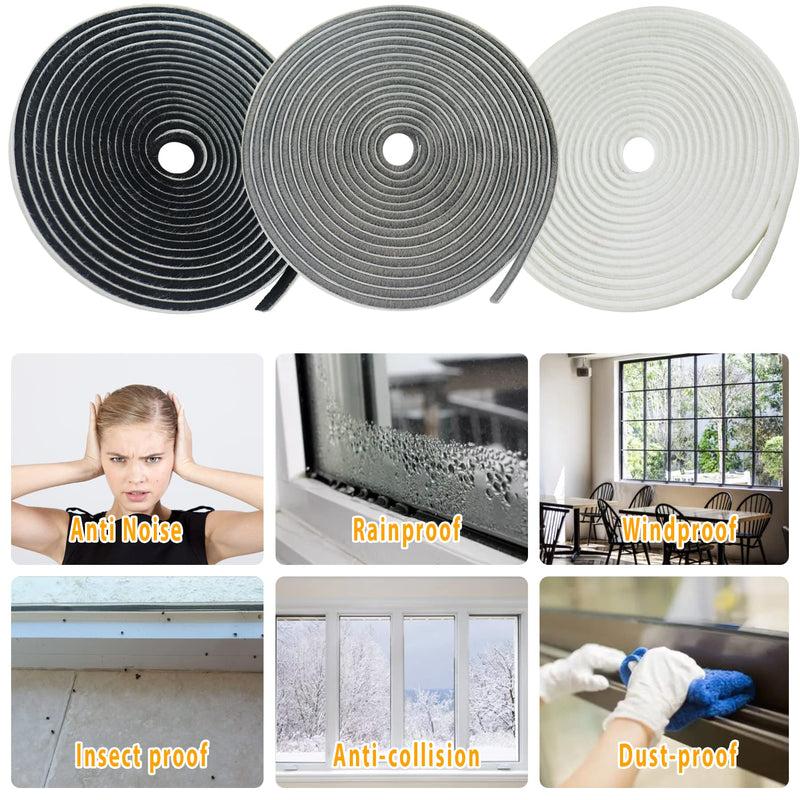 [Australia - AusPower] - 39.4FT Brush Weather Stripping, Neat Pile Self Adhesive Seal Strip for Windows and Door, Weatherstrip for Soundproofing, Windproof, Dustproof, Stronger Stickiness, 0.35'' Wide x 0.35'' Thick, Grey 39.4FT, 0.35'' Wide X 0.35'' Thick Gray 