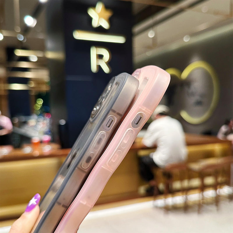 [Australia - AusPower] - Compatible with iPhone 13 Case 6.1" 2021, Cute Kawaii Curly Wave Frame Shape Soft Silicone Shockproof Protective Phone Cover for Women Girls, Clear/Pink 