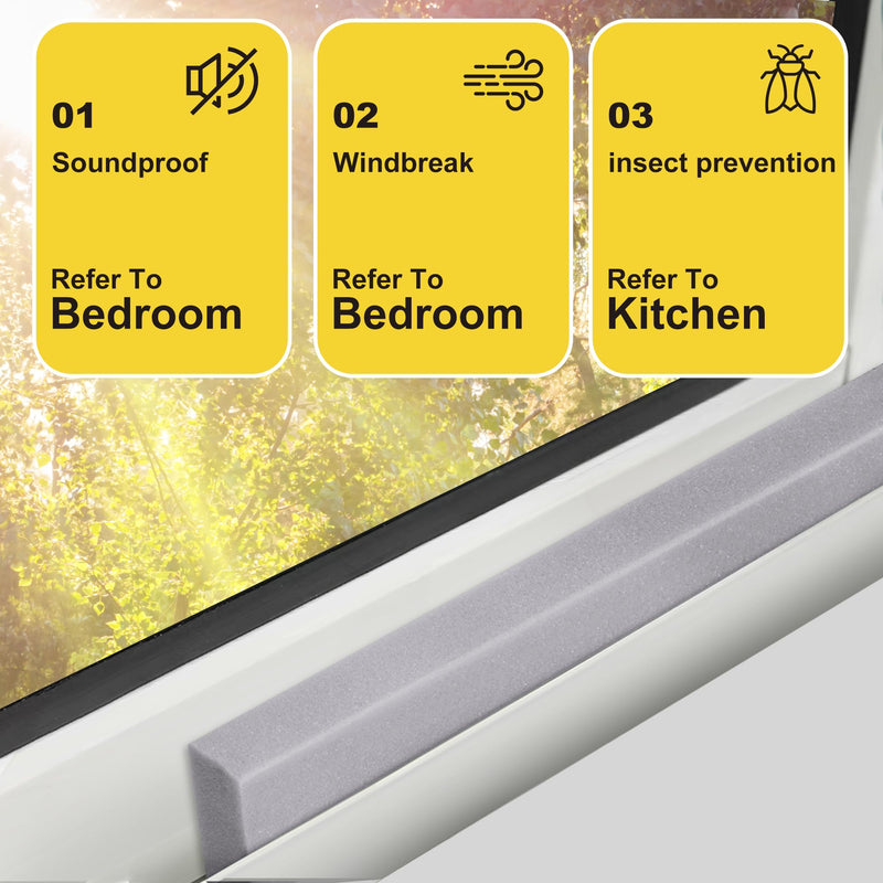 [Australia - AusPower] - moonoom 2 Pcs Foam Air Conditioner Weatherseal Tape-2''x1''x6.5ft Air Conditioner Foam Tape-Non-Adhesive Foam Seal Strip with Glue Point for Air Conditioner Door Window Seal 2''x1''x6.5ft-2pcs 