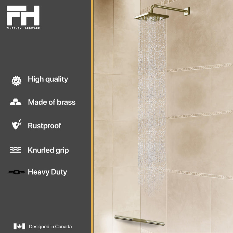 Shower Foot Rest, Corner Shower Bar for Shaving Legs, Wall Mounted Hotel Shower Foot Ledge, Brass Bar Bathroom Foot Step (Satin Brass) Knurled Satin Brass