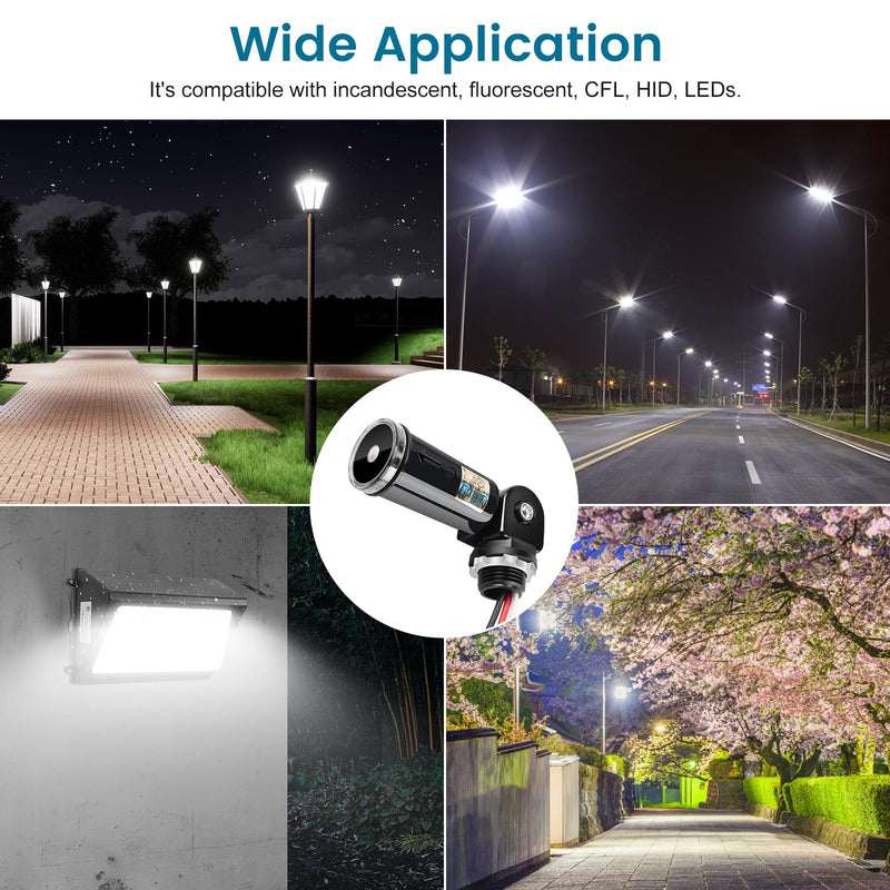 [Australia - AusPower] - Outdoor Photocell Sensor, Dusk to Dawn Day Night Swivel Mount Conduit Lighting Control, Photoelectric Sensor Switch for Indoor Outdoor Light 