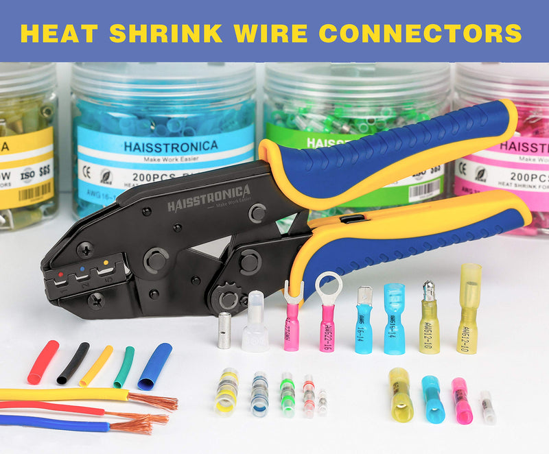 [Australia - AusPower] - haisstronica 260PCS Heat Shrink Spade Connectors-Electrical Wire Connectors-Quick Disconnect Connectors -Female and Male Spade terminlas for Watercraft,Electronics,Automotive Crimp Connectors AWG 22-10 Male&Female Kit 260PCS 