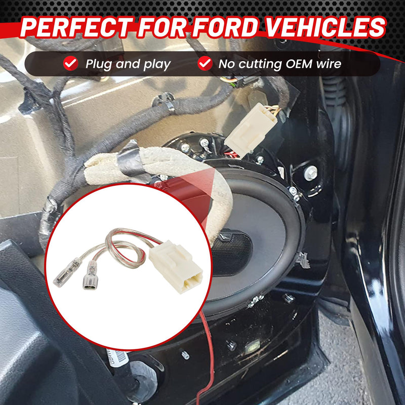 [Australia - AusPower] - RED WOLF Door Speaker Wiring Harness Adapter 2 PCS Replacement for 2002-2019 Jeep Wrangler JK, Chrysler, Dodge Vehicles Install Aftermarket Front Rear Door Speaker Wire Cable Plug Connector 