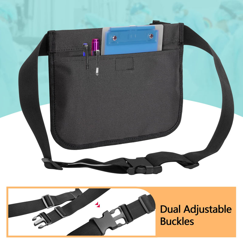 [Australia - AusPower] - Damero Nurse Fanny Pouch, Nurse Waist Pack with Tape Holder, Nurse Waist Organizer Belt for Stethoscopes, Bandage Scissors and Other Medical Supplies, Black 