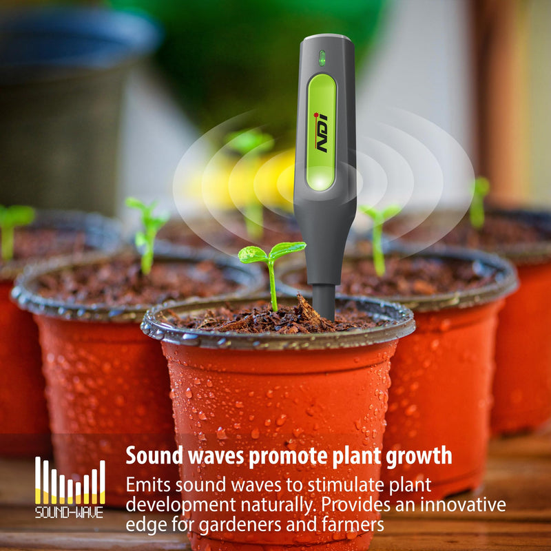 [Australia - AusPower] - NDI Multifunctional Soil Meter,up to 5 Probe with Wireless Transmission,pH, Salinity, Temperature,Light Intensity with Acoustic Wave Growth Assistance, for Gardening, Landscaping, and Soil Testing 