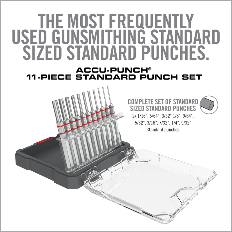 Real Avid 11-Piece Pin Punch Set - Portable All-in-One Punch Set with Storage Case - Choose Between Roll Pin, Standard or Brass and Steel Set Standard Pin Punch Set