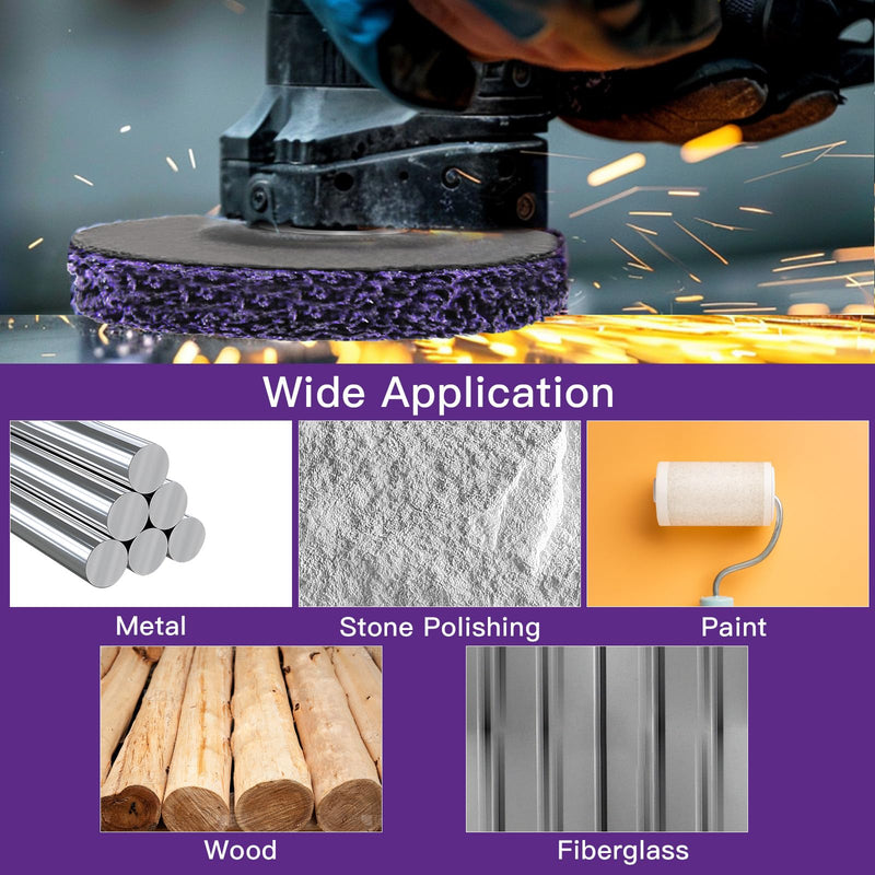 [Australia - AusPower] - CSD Sanding Disc 125 mm - 5 Pieces Purple Cleaning Disc Set, Coarse Cleaning Disc, Nylon Fabric Disc, Paint Removal Rust for Angle Grinder, Removing Paint, Rust, Welds, Oxidation 
