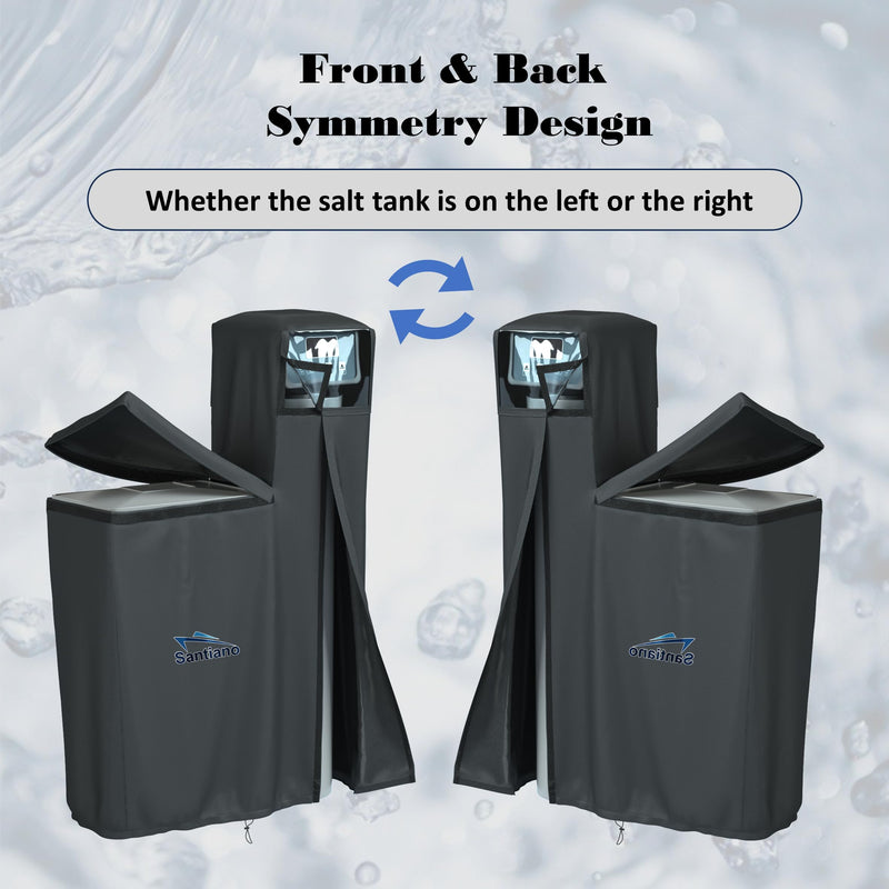Santiano Water Softener Cover - All-Season Use,900D waterproof Oxford，Shield Your Outdoor Water Softener!Transparent Window Design,Dustproof, Waterproof, Sun Protection,(64x40x16 Inches, Black) .