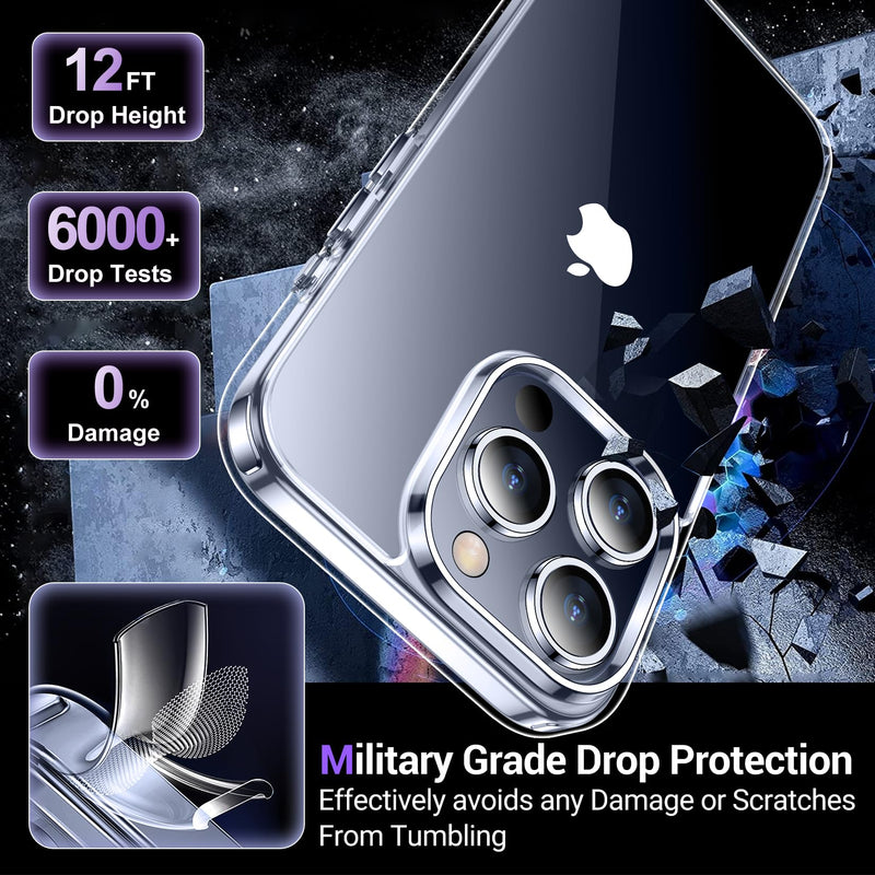 [Australia - AusPower] - Temdan Designed for iPhone 15 Pro Max Case Clear, [Non-Yellowing] [Military-Grade Drop Protection] Slim Thin Shockproof Protective Cover Phone Case for iPhone 15 Pro Max Case 